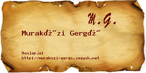 Muraközi Gergő névjegykártya